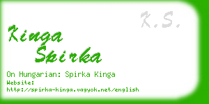 kinga spirka business card